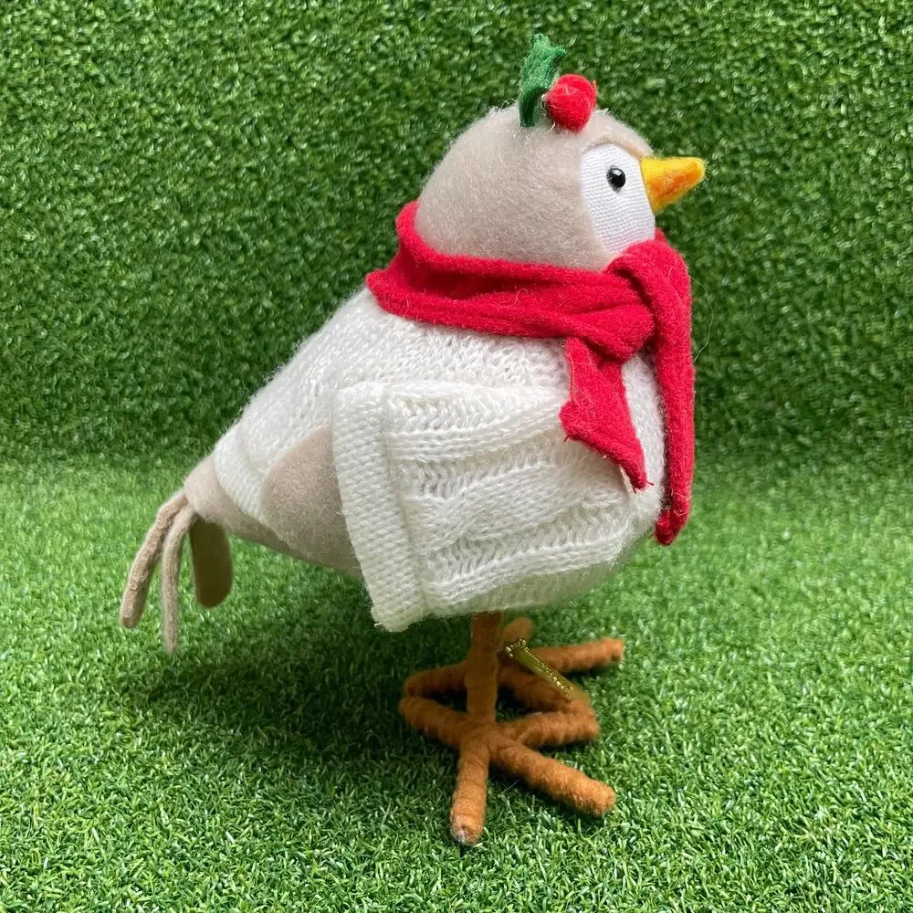 Wondershop Bird with Scarf & Wreath Decorative Figurine Red NWT